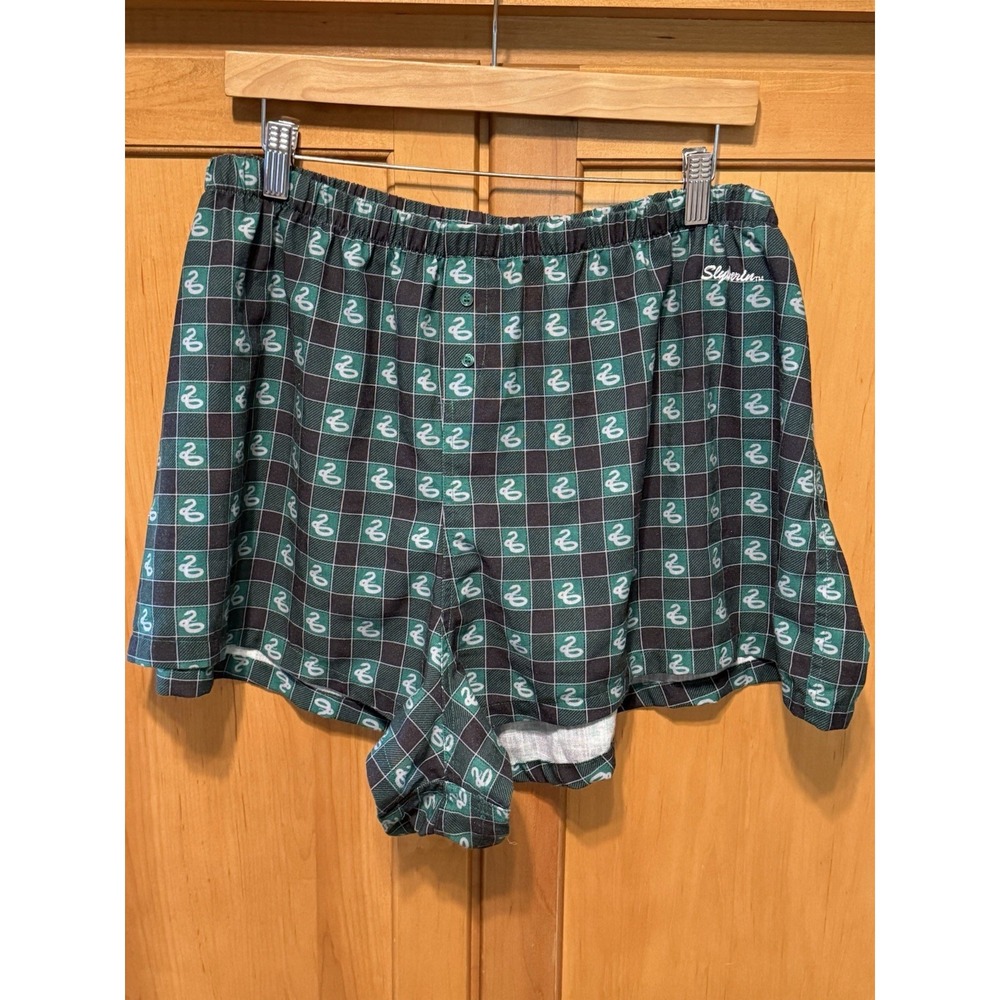 HARRY POTTER SLYTHERN PJ SHORTS Sz 3x Green Womens Wizarding World Elastic Band